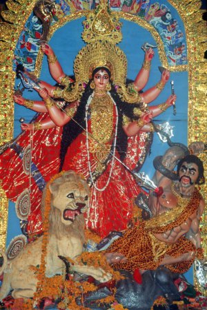 Foto de Ídolo de Durga durante el Festival de Durga - Imagen libre de derechos