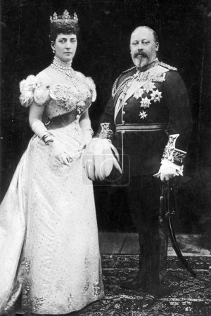 Foto de Retrato del T.M. El rey Eduardo VII y la reina Alejandra - Imagen libre de derechos