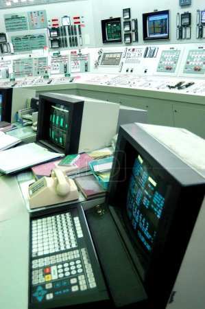 Foto de Panel de control de la central térmica TATA, Trombay, Bombay ahora Mumbai, Maharashtra, India - Imagen libre de derechos