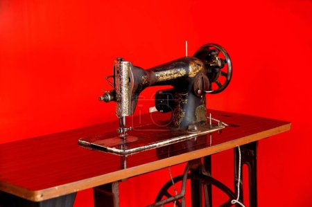 Photo for Old Vintage naly manual hand sewing machine, India, Asia - Royalty Free Image
