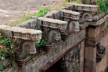 UNESCO World Heritage Champaner Pavagadh ; ruins of Khapra Jhaveri Mahal  the outer wall ; Panchmahals district ; Gujarat State ; India ; Asia