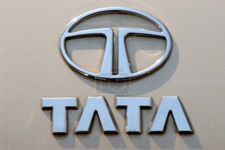 Photo for Emblem of TATA Automobile ; village Jambhulwadi ; Raigad district ; Maharashtra ; India - Royalty Free Image