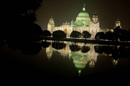 Photo for Night View of Victoria Memorial monument ; Calcutta ; West Bengal ; India - Royalty Free Image