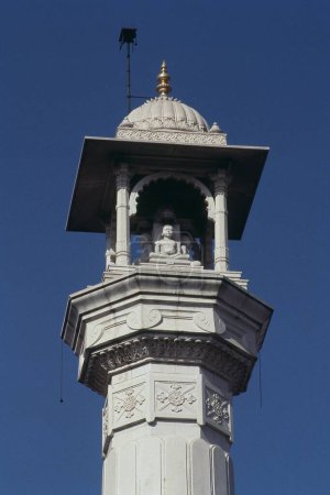 Marble pillar, Soniji ki Nasiyan, Jain Temple, Ajmer, Rajasthan, India, Asia