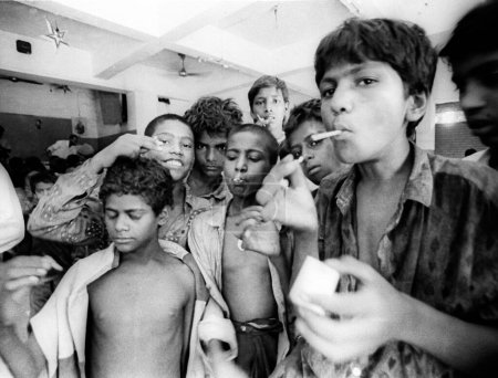 Photo for Street children at don bosco shelter, Matunga, Bombay Mumbai, Maharashtra, India - Royalty Free Image