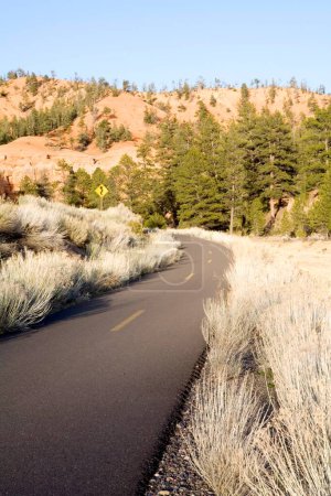 Una carretera bastante en el parque nacional del cañón de Bryce; Estados Unidos de América
