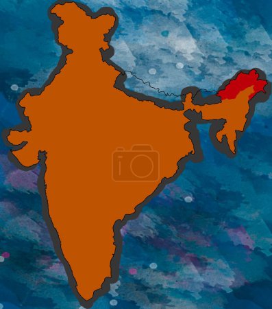 Téléchargez les photos : Illustration Arunachal Pradesh Location map of India - en image libre de droit