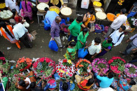Photo for Meenatai thackeray flower market Diwali Festival, dadar, mumbai, maharashtra, India, Asia - Royalty Free Image