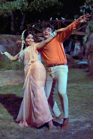 Foto de Actor indio de Bollywood Mumtaz y Jeetendra, India, Asia, 1970 - Imagen libre de derechos