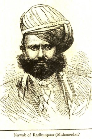 Photo for Lithographic portraits Nawab of Radhunpoor Mahomedan, India - Royalty Free Image