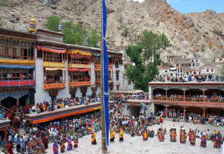 Foto de Celebración del festival Hemis en Hemis Gompa, Hemis, Leh, Ladakh, Jammu y Cachemira, India - Imagen libre de derechos