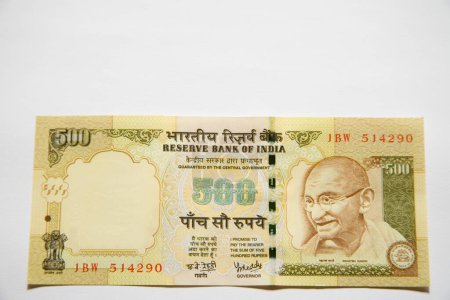 Photo for Indian currency five hundred rupee note Reserve Bank Government of India show front side - Royalty Free Image