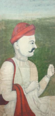 Téléchargez les photos : Peinture de maratha sardar dans le musée vadodara Gujarat Inde Asie - en image libre de droit