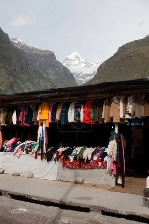 Photo for Woollen clothes stall in Badrinath town Uttarakhand India Asia - Royalty Free Image