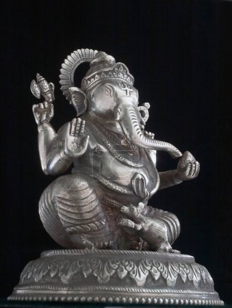 Photo for Lord Ganesh elephant headed god in silver - Royalty Free Image