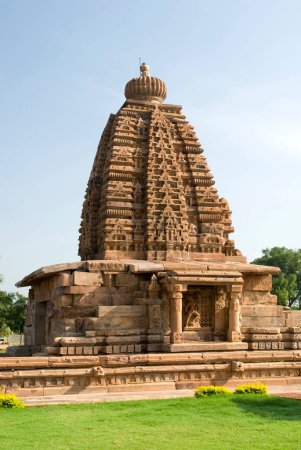 Patrimonio de la Humanidad por la UNESCO; Templo de Galaganatha con gopura de estilo nagara construido en el siglo siete 750 d.C. en Pattadakal; Karnataka; India