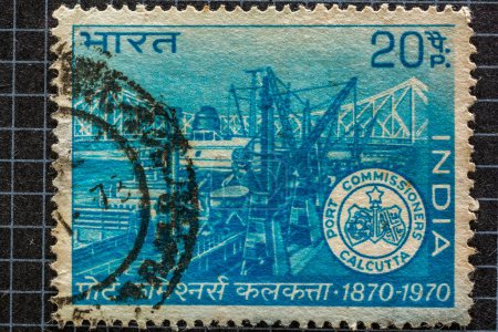 Foto de Comisionados portuarios, calcuta, sellos postales, india, a - Imagen libre de derechos