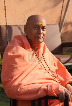 Photo for Swami Satyamitranand Hindu scholar and saint residing at Haridwar Uttrakhand India Asia - Royalty Free Image