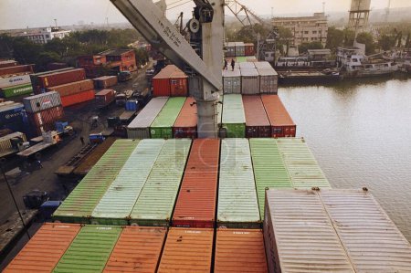 Photo for Shipping, Calcutta Port West Bengal, India - Royalty Free Image