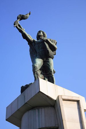 Statue von Hutatma Chowk zum Gedenken an 105 Märtyrer, die bei der Bewegung von Samyukat Maharashtra getötet wurden; Churchgate; Bombay Mumbai; Maharashtra; Indien