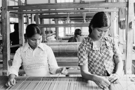 Photo for Tribal women weaving Tirap, Arunachal Pradesh, India 1982 - Royalty Free Image