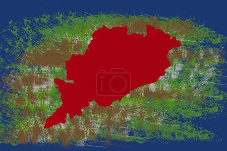 Téléchargez les photos : Illustration Odisha Carte de localisation Inde - en image libre de droit