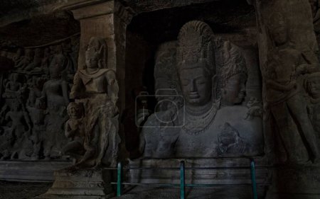 Photo for Trimurti sculpture in Elephanta Caves, Maharashtra, India, Asia - Royalty Free Image