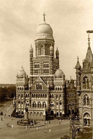 Photo for Old vintage 1900s Bombay Municipal Corporation building, Mumbai, Maharashtra, India, Asia - Royalty Free Image