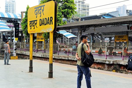 Photo for Dadar Railway Station platform, Mumbai, Maharashtra, India, Asia - Royalty Free Image