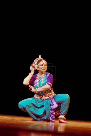 Photo for Indian Classical Dancer Kiran Segal performing a solo Odissi Dance, India - Royalty Free Image