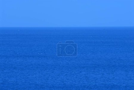 Blaues Wasser des Arabischen Meeres; Blauer Himmel und Möwen bei Harihareshwar; Konkan-Region; Distrikt Raigad; Maharashtra; Indien