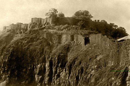 Photo for Old picture postcard of Pratap gad near Mahableshwar Mahabaleshwar ; Maharashtra ; India - Royalty Free Image