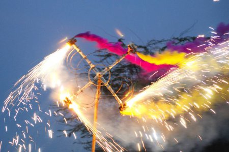 Photo for Colorful bright fireworks ; Rajasthan ; India - Royalty Free Image