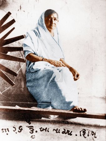 Téléchargez les photos : Ancienne photo vintage de Kasturba Gandhi, Inde, Asie, 1926 - en image libre de droit
