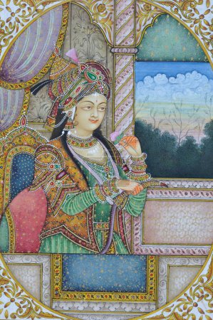 Foto de Pintura en miniatura de la reina mogol Nurjahan India Asia - Imagen libre de derechos