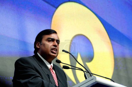 Photo for Mukesh Ambani Chairman and Managing Director of Reliance Industries Limited - Royalty Free Image
