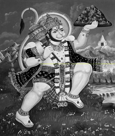 Téléchargez les photos : Bhagwan Shree Hanuman peinture à l'huile Maharashtra Inde Asie Sept 2011 - en image libre de droit