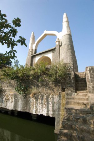 Kamani masjid and water pond on Shivneri fort ; Taluka Junnar ; district Pune ; Maharashtra ; India