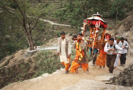 Photo for Kedarnath doli yatra way to phata, Uttaranchal Uttarakhand, India - Royalty Free Image