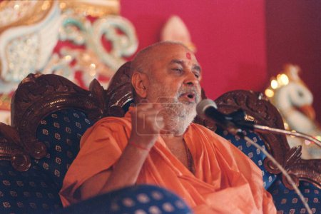 Photo for Pramukhswami , head of Swami Narayan Sect , Ahmadabad , Gujarat , India - Royalty Free Image