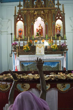 Photo for Altar in Malayattur Kurussumudi church dedicated to Saint Thomas apostle of Jesus Christ, Kerala, India - Royalty Free Image
