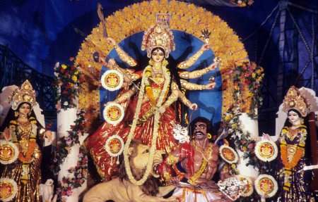 Photo for Goddess durga slaying demon in dadar mumbai maharashtra India Asia - Royalty Free Image