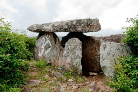 Megalithic dolmens, or muniyaras, at kovilkadavu, maraiyur, maraiyoor, Kerala, India