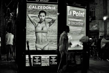 Photo for Presse kiosk, Caldezonia poster, Paris, France, Europe - Royalty Free Image
