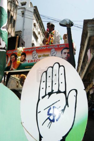 Photo for Milind Deora a Congress candidate campaigns for the 14th Lok Sabha general elections, Bombay now Mumbai, Maharashtra, India - Royalty Free Image