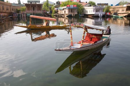 Photo for Shikara boats in dal lake , Srinagar , Jammu and Kashmir , India - Royalty Free Image
