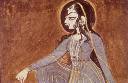 Téléchargez les photos : Peinture miniature de la reine moghole, Inde - en image libre de droit