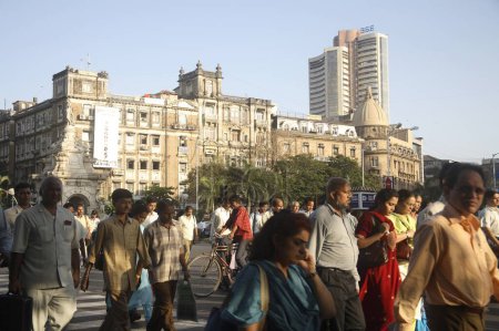 Photo for Street scene, Traffic on road, Fort, Mumbai Bombay, Maharashtra, India - Royalty Free Image