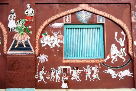 Téléchargez les photos : Murs peints de la maison Peshve, Pune, Inde - en image libre de droit