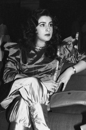 Foto de India viejo vintage 1980s negro y blanco bollywood cine hindi película actriz, India, Amrita Singh, actriz india - Imagen libre de derechos